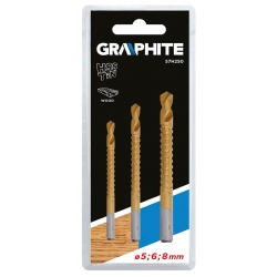 Wiertła-piły HSS-TiN, 5-8 mm, zestaw 3 szt.