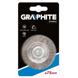 Szczotka druciana tarczowa z trzpieniem 75 mm, INOX