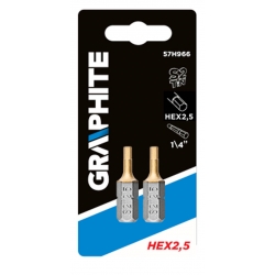 Końcówki wkrętakowe HEX2.5 x 25 mm, 2 szt.