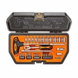 Klucze nasadowe 1/4", zestaw 34 szt.
