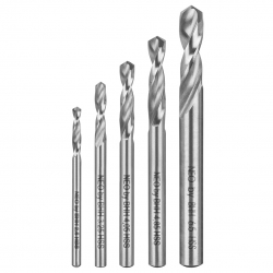 Wiertła do nitów, HSS, 2.5-6.5 mm, zestaw 5 szt.