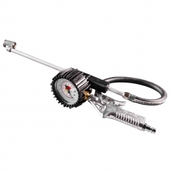 NEO Pistolet do pompowania z manometrem o 63 mm, długa końcówka