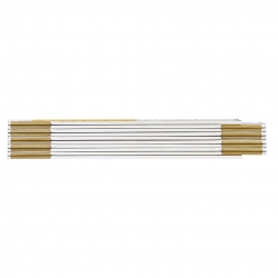 Miara składana drewniana 2 m, biało-żółta