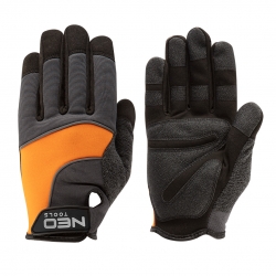 Rękawice robocze, skóra syntetyczna, wstawki PCV, 10