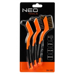 Szczotki druciane zestaw 3 szt, 3x7 rzędów  (Szczotki wykonane z drutu stalowego , nylonowego i mosiężnego. Szczotka profilowana w sposób zwiększający