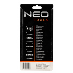 Szczotki druciane zestaw 3 szt, 3x7 rzędów  (Szczotki wykonane z drutu stalowego , nylonowego i mosiężnego. Szczotka profilowana w sposób zwiększający