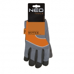 Rękawice robocze, skóra syntetyczna, wstawki PCV, 10