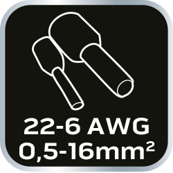 Szczypce do zaciskania końcówek tulejkowych 0.5-16 mm2 (22-6 AWG)