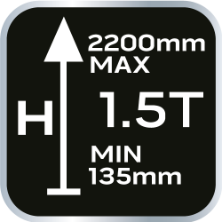 Podnośnik warsztatowy 2 t, 25-2382 mm, żuraw