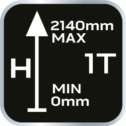 Podnośnik warsztatowy 2 t, 25-2382 mm, żuraw