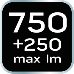 Naświetlacz akumulatorowy 750+250 lm COB