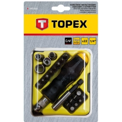 Końcówki wkrętakowe i nasadki z uchwytem, zestaw 22 szt.