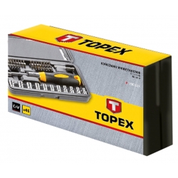 TOPEX  Końcówki wkrętakowe z uchwytem, zestaw 46 szt.