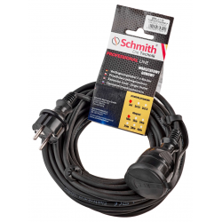 SCHMITH PRZEDŁUŻACZ GUMOWY, PRZEW 3X1,5MM, 25M, CZARNY