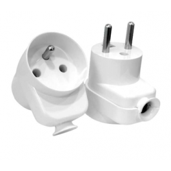 SCHMITH WTYCZKA KĄTOWA Z GNIAZDEM 2p+Z, 16A, 250V