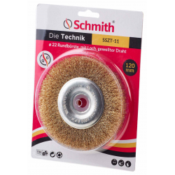 SCHMITH Szczotka tarczowa z otworem 22 drut falowany 120