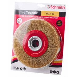 SCHMITH Szczotka tarczowa z otworem 32 drut falowany 200