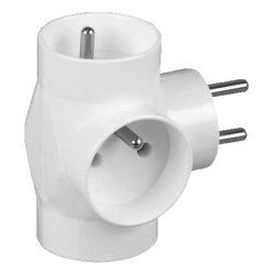 SCHMITH Rozgałęźnik 3 gniazdowe okrągłe z uziemieniem