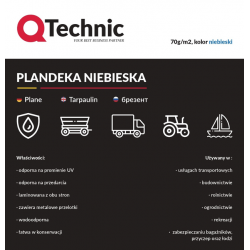 SCHMITH Plandeka niebieska 3x4m QTechnic 70 g/m2