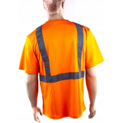 T-shirt ostrzegawczy, pomarańczowy, rozmiar M