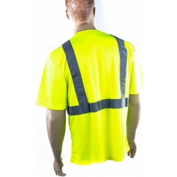 T-shirt ostrzegawczy, żółty, rozmiar XXL