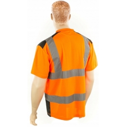 T-shirt ostrzegawczy, ciemny dół, pomarańczowy, ro