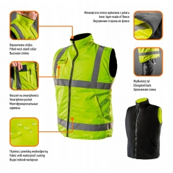 Bezrękawnik roboczy, dwustronny, jedna strona odbl