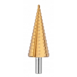 Zestaw wierteł stopniowych, 3 szt, powłoka TiN