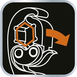 Klucz płasko-oczkowy, przegubowy, oczko otwierane