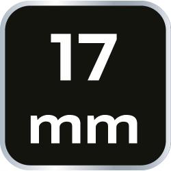 Klucz oczkowy dwustronny z grzechotką, długi 17 mm