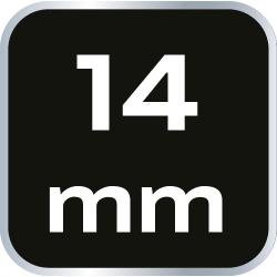 Klucz oczkowy dwustronny z grzechotką, długi 14 mm