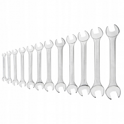 Klucze płaskie dwustronne 6-32 mm, zestaw 12 szt.