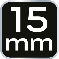 Klucz płasko-oczkowy z grzechotką, 15 mm