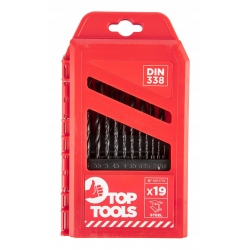 Wiertła do metalu HSS, 1.0-10.0 mm, zestaw 19 szt.