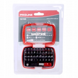 PROLINE 10705 Zestaw 32 końcówek 1/4'' z uchwytem