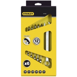 STANLEY KLUCZE OCZKOWO PŁASKIE ZESTAW X6 10-17MM