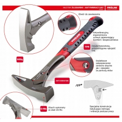 Proline Młotek ślusarski antywibracyjny 500g 12597
